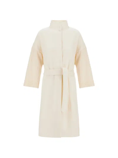 Herno Resort Belted Turtleneck Cardigan In Neutral
