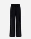 Herno Blue Pants With Elastic Drawstring Waist In Tech Fabric Woman In Black