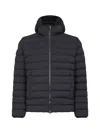 Herno Resort Black Light Stretch Nylon Resort Hooded Jacket In Black