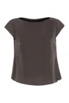 Herno Resort Blouse In Satin Envers In Brown
