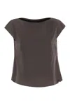Herno Resort Blouse In Satin Envers In Brown