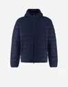 Herno Resort Bomber Jacket In Light Nylon Stretch In Blue