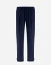 Herno Resort Trousers In Light Nylon Stretch In Blue