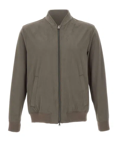 Herno Resort Bomber Jacket In Brown