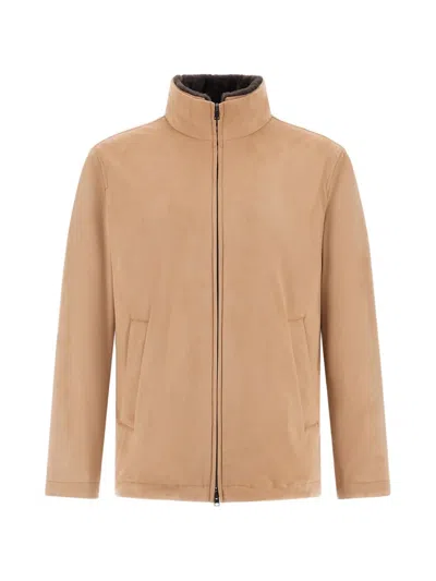 Herno Resort Bomber Jacket In Brown