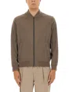 Herno Suede Alternative Bomber Jacket With Long Sleeves In Brown