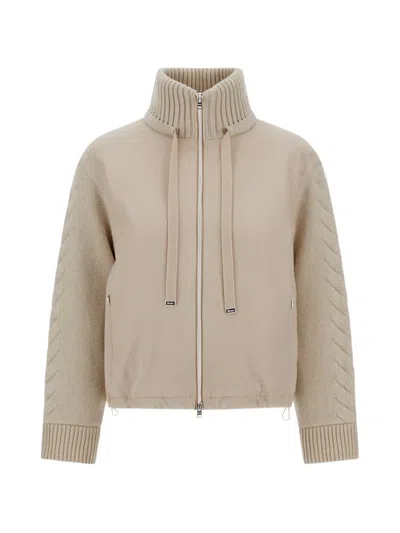 Herno Resort Cable-knit Jacket In Brown