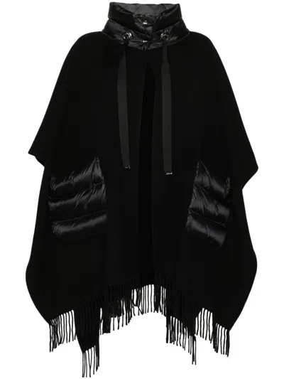Herno Wool Resort Poncho In Negro
