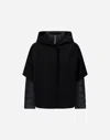 Herno Resort Cape In Felted Wool & Nylon Ultralight