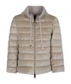 Herno Quilted Jacket In Chantilly Velvet In Nude