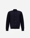 Herno Men Silk And Cashmere Bomber Jacket In Blue