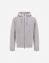 Herno Resort Cardigan In Stocking-stitched Carded Wool In Gray