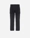 Herno Anthracite Trousers With Cargo Pockets And Belt Loops In Black