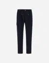 Herno Resort Cargo Trousers In Pure Cotton In Blue