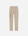 Herno Resort Cargo Trousers In Pure Cotton In Brown