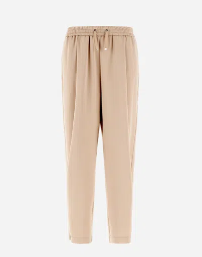 Herno Resort Trousers In Satin Effect In Chantilly