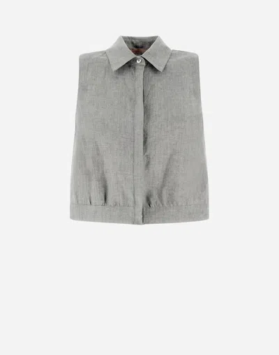 Herno Resort Blouse In New Lino In Chantilly
