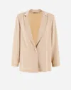 Herno Resort Blazer In Satin Effect In Chantilly