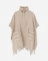 Herno Poncho Warmy Con Dettagli In Nylon In Beige