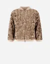 Herno Resort Bomber Jacket In Shiny Expression In Chantilly/gold