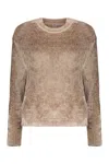 Herno Resort Chenille Long Sleeved Knitted Jumper In Brown