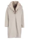 Herno Twofer Wool-blend Down Coat In Cream