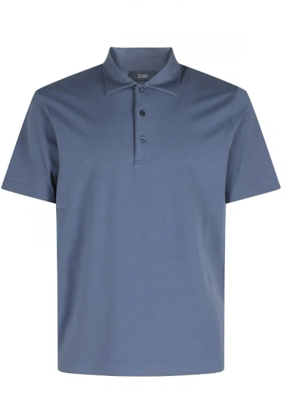 Herno Resort Cotton Polo Shirt In Blue