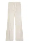 Herno Resort Cotton Trousers With Drawstring In Neutral