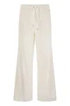 Herno Resort Trousers In Cotton Feel With Drawstring In Neutral