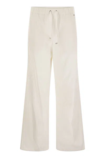 HERNO HERNO RESORT COTTON TROUSERS WITH DRAWSTRING