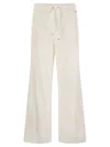 Herno Resort Trousers In Cotton Feel With Drawstring In White