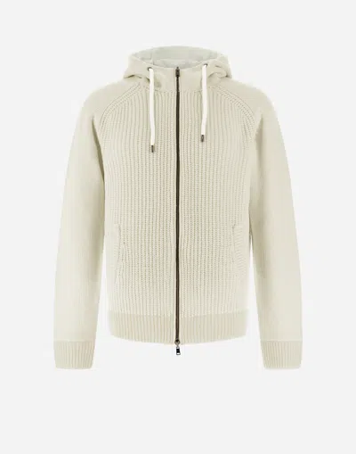 HERNO RESORT CARDIGAN IN STOCKING-STITCHED CARDED WOOL