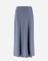 Herno Resort Skirt In Satin Effect In Denim