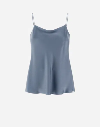 Herno Resort Top In Satin Effect In Navy