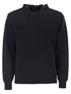 Herno Resort Double Cotton Knit And Nylon Hoodie In Blue