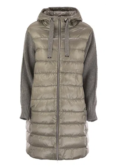 Herno Resort Down Jacket In Ultralight Nylon And Mesh In Gray