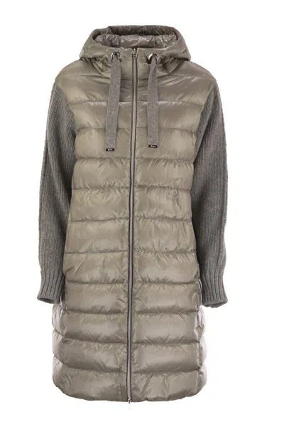 Herno Women Resort Down Jacket In Ultralight Nylon And Mesh In Gray