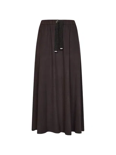 Herno Resort Drawstring Maxi Skirt In Burgundy