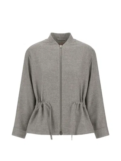 Herno Resort Drawstring-waist Parka Coat In Gray