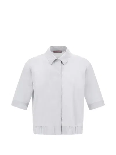 Herno Resort Elasticated-hem Shirt In Gray