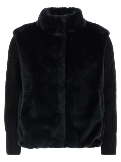 Herno Resort Faux Fur Jacket In Black