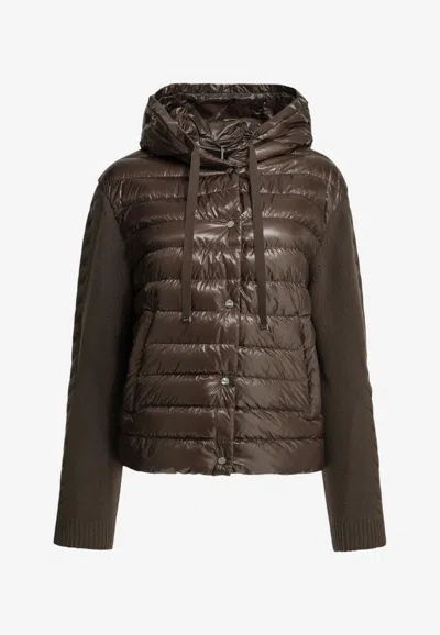 Herno Resort Glossy Down Jacket In Brown