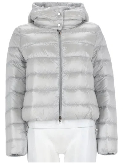 Herno Resort Glossy Quilted Polyamide Down Jacket In Gray