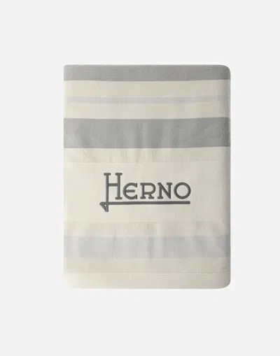 Herno Resort Beach Towel In Summer Accessories In Grey/cream
