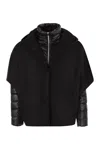 Herno Resort Hood In Ultralight Wool And Nylon In Black