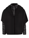 Herno Resort Hood In Ultralight Wool And Nylon In Black