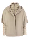 Herno Resort Hood In Ultralight Wool And Nylon In Neutral