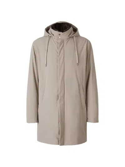 Herno Drawstring Padded Coat In Neutral
