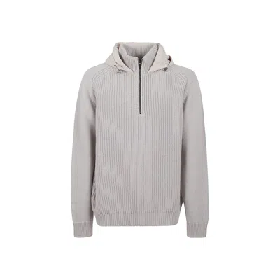 Herno Resort Hooded Wool Sweater Men In Gray