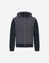 Herno Resort In Cardigan In Cob Carded G.5 Wool And Travel Nylon Ponente